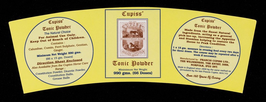 Cupiss' Tonic Powder : minimum net weight 990 gms. (66 doses) / Francis Cupiss Ltd.