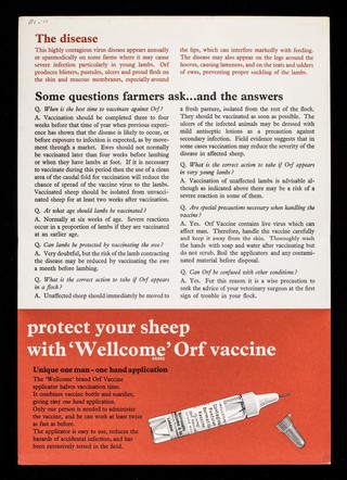 Protection against ORF / Burroughs Wellcome and Co. (The Wellcome Foundation Ltd.) London.