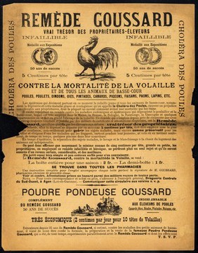 Remède Goussard : vrai trésor des propriétaires-éleveurs : infaillible... / Droguerie Centrale du Sud-Ouest.