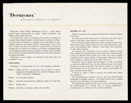 'Dermynox' / Burroughs Wellcome & Co. (The Wellcome Foundation Ltd.)