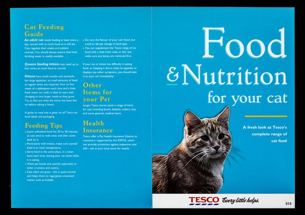 Food and nutrition for your cat : a fresh look at Tesco's complete range of cat food / Tesco.