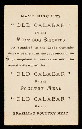 Old Calabar dog biscuits : allegro : à tout vitesse.