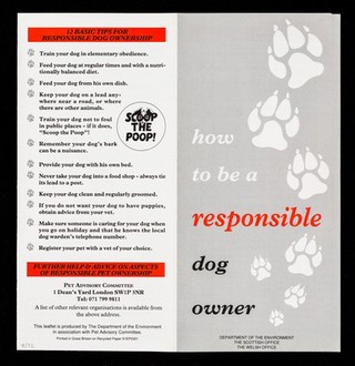 How to be a responsible dog owner / Department of the Environment in association with the Pet Advisory Committee.