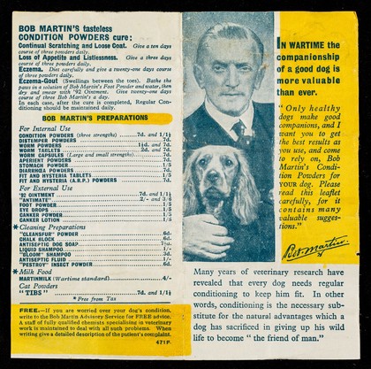 In wartime the companionship of a good dog is more valuable than ever / Bob Martin, Ltd.