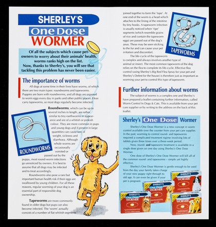 The Sherley's one dose worming guide : trust Sherley's and know your dog's in safe hands / Sherley's Ltd.