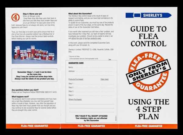 Sherley's guide to flea control : flea-free guarantee only from Sherley's : using the 4 step plan / Sherley's Ltd.