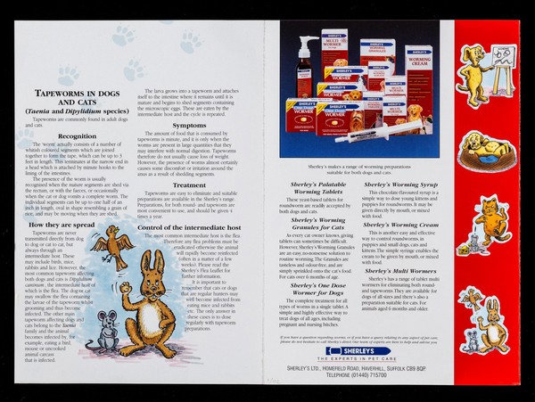 Worm control in dogs and cats / Sherley's Ltd.