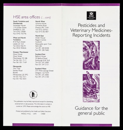 Pesticides and veterinary medicines : reporting incidents : guidance for the general public / Health and Safety Executive.