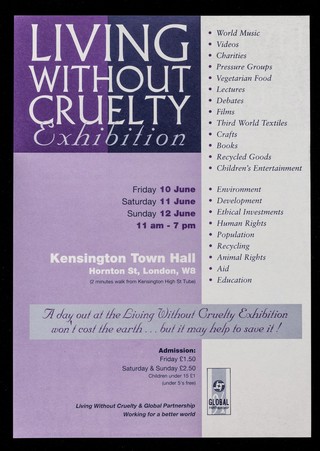 Living without cruelty exhibition ... / organised by Animal Aid, Global Partnership.