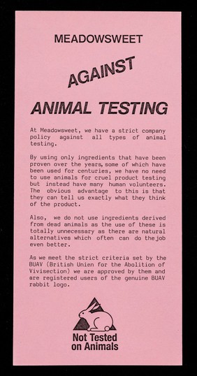 Meadowsweet against animal testing / Meadowsweet.