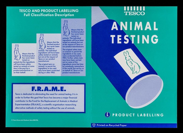 Animal testing : product labelling / Tesco.
