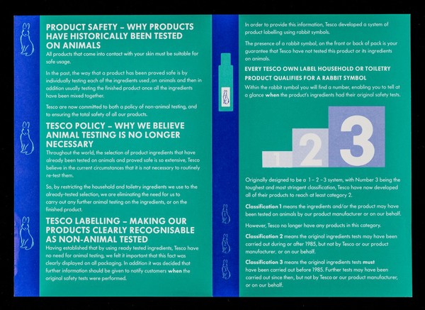 Animal testing : product labelling / Tesco.