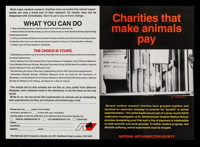 Charities that make animals pay / National Anti-Vivisection Society.