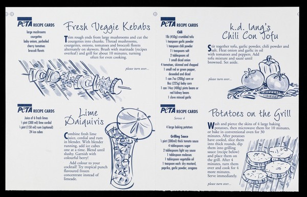 PeTA recipe cards / PeTA Europe Ltd.