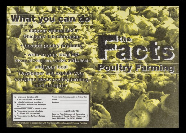 The facts : poultry farming / The Chickens' Lib Campaign, Animal Aid in association with The National Society Against Factory Farming.