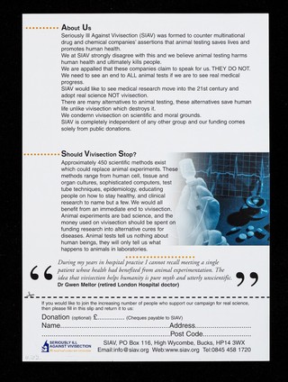 Seriously Ill Against Vivisection : we need real science not vivisection.