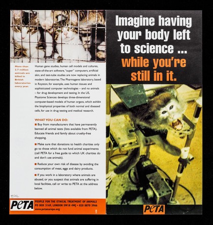 Imagine having your body left to science... while you're still in it / PETA.