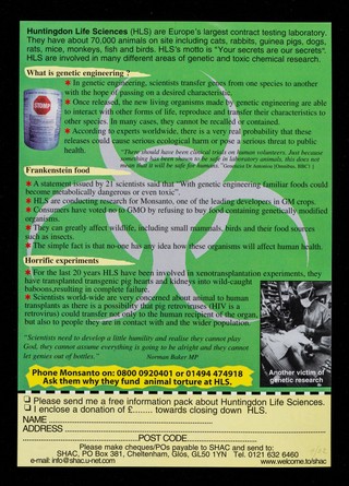 Genetic nightmare at Huntingdon Life Sciences / SHAC.