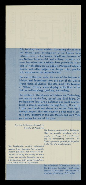 A guide map to the Museum of History and Technology / United States National Museum, Smithsonian institution.