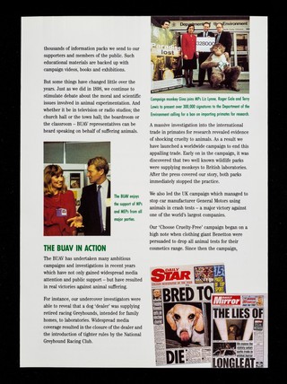 BUAV : campaigning to end animal experiments / British Union for the Abolition of Vivisection.