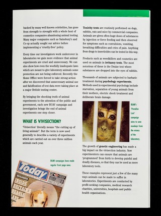 BUAV : campaigning to end animal experiments / British Union for the Abolition of Vivisection.