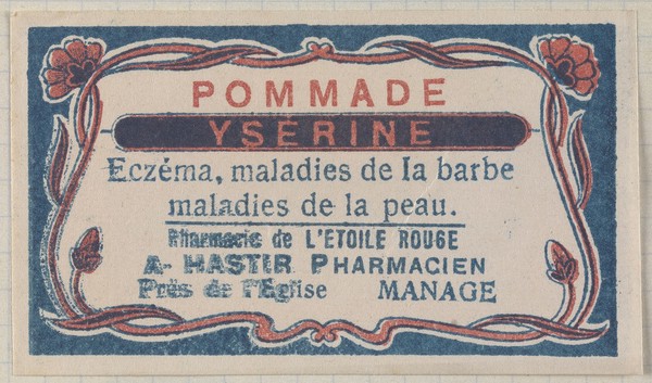 Pommade Ysérine. Colour lithograph.