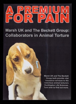 A premium for pain : Marsh UK and The Beckett Group : collaborators in animal torture : Marsh UK and The Beckett Group both provide vital insurance services to the notorious animal torturers Huntingdon Life Sciences... / SHAC.