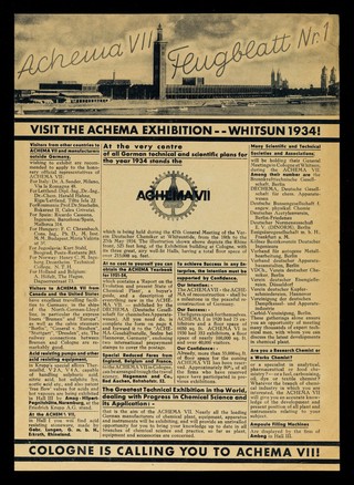 Achema VII : Feugblatt Nr. 1 / Fr. Hildebrandt.