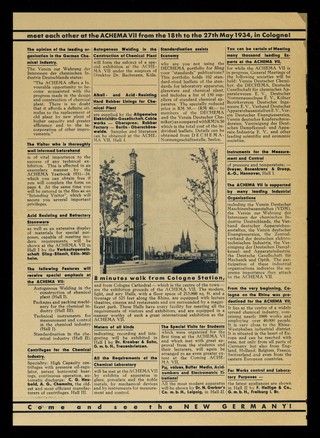 Achema VII : Feugblatt Nr. 1 / Fr. Hildebrandt.