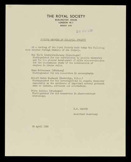 Foreign members of the Royal Society / D.C. Martin.
