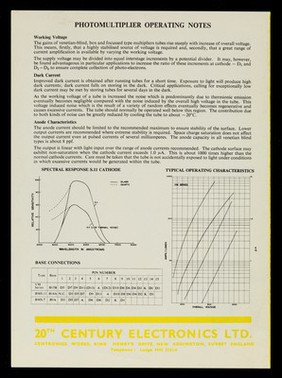 Photomultiplier tubes / 20th Century Electronics Limited.