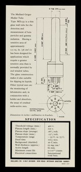 Mullard Geiger Muller tube : type MX 133 / Mullard Ltd.