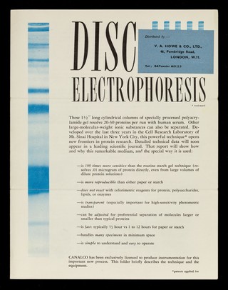 Disc electrophoresis / Canal Industrial Corporation.