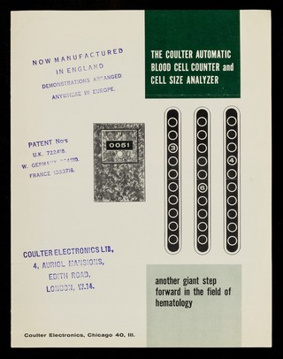 The Coulter automatic blood cell counter and cell size analyzer : another giant step forward in the field of hematology / Coulter Electronics.