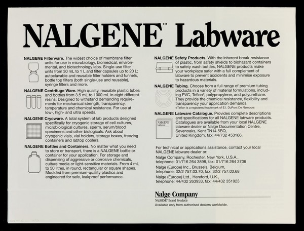 Nalgene labware news : in this issue: new cryoware system 100 offers 23% more storage capacity / Nalge Company.