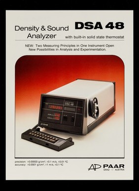 DSA 48 : density & sound analyzer with built-in state thermostat / Anton Paar K.G.