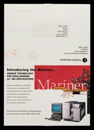 Introducing the Mariner : unique technology for challenging LC/MS applications / Perseptive Biosystems UK Ltd.
