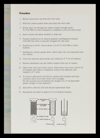 Uni-Sorb : catalog no. U-01 : ready-to-use nylon wool column for the preparation of enriched T and B cell populations / WAK-Chemie Medical GmbH.