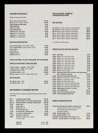 Price list : effective 1 January 1993 : laboratory equipment / Techne (Cambridge) Limited.