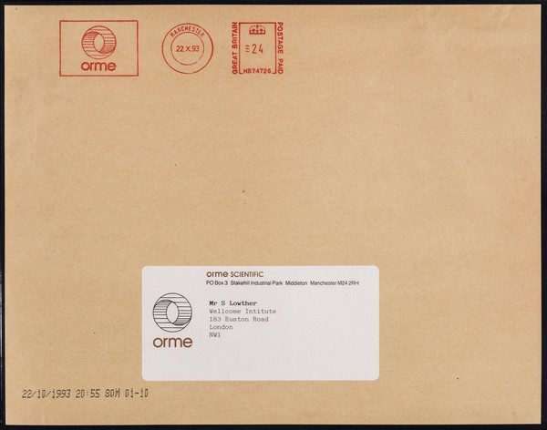 Orme Scientific : PO Box 3, Stakehill Industrial Park, Middleton, Manchester, M24 2RH.