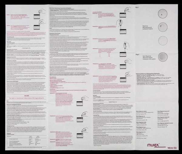 Syfacard-R : Rapid plasma reagin card test / Murex.