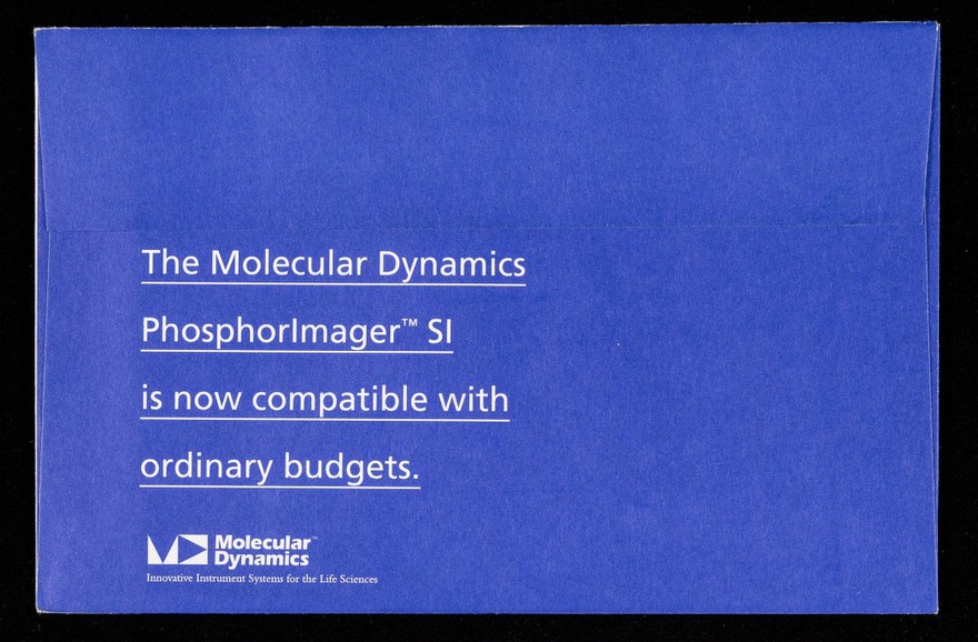 Real Phosphorlmager performance- for less : the Molecular Dynamics Phosphorlmager SI is now compatible with ordinary budgets / Molecular Dynamics.