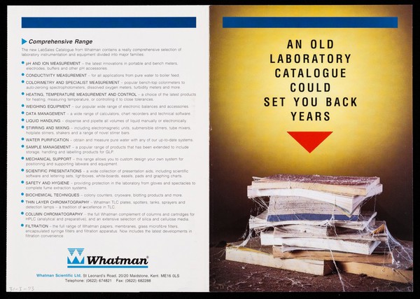 An old laboratory catalogue could set you back years / Whatman Scientific Ltd.