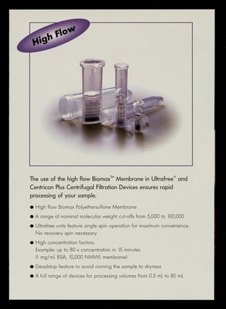 2 ways to optimize your protein purifications/concentrations : high recovery, high flow / Millipore Corporation.