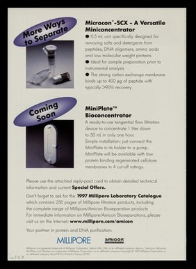 2 ways to optimize your protein purifications/concentrations : high recovery, high flow / Millipore Corporation.