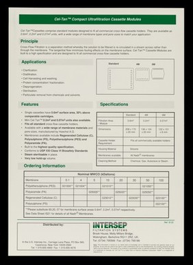 Cel-Tan : compact cassette modules / Intersep Filtration Systems.