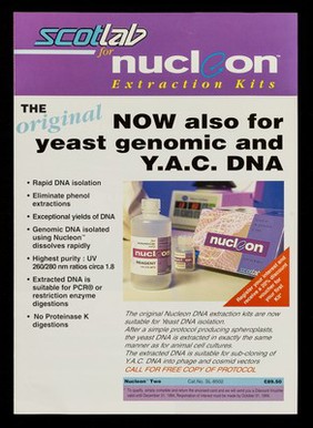 Scotlab for nucleon extraction kits : the original now also the yeast genomic and Y.A.C. DNA / Scotlab.