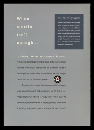 When sterile isn't enough... / Costar.