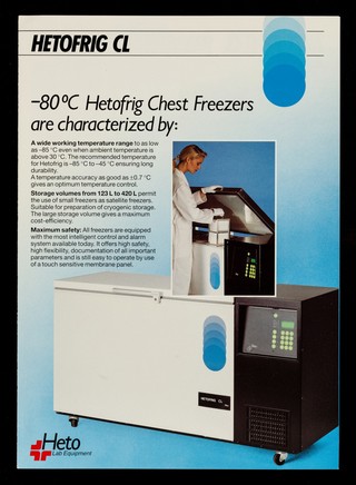 Hetofrig CL : -80C̊ Hetofrig chest freezers are characterized by... / Heto-Holten A/S.