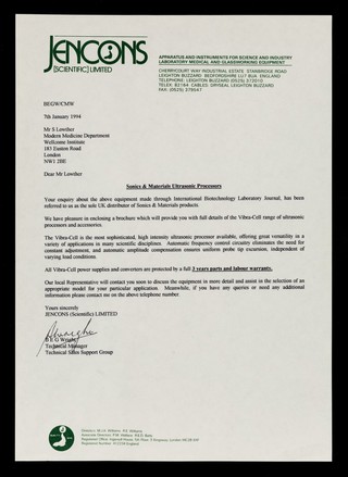 Jencons (Scientific) Limited : apparatus and instruments for science and industry, laboratory, medical and glassworking equipment.